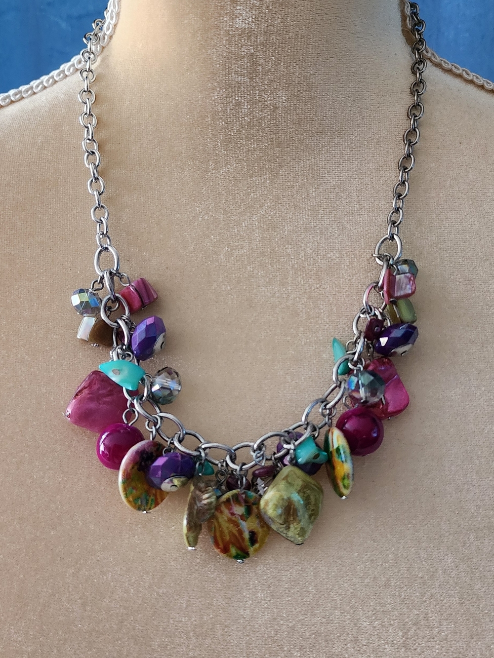 Multicolor Beaded Charm Necklace - Women Jewelry